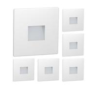 ledscom.de 6X LED stairlight/recessed wall Light FOW for Indoor and Outdoor use, Downlight, Square, 85 x 85 mm, Cool White