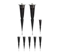 ledscom.de 8 Pieces Garden Ground Spike, for Garden Lights, Black, 17cm, 45mm Ø