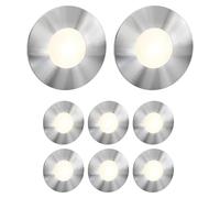 ledscom.de 8X LED stairlight/recessed wall Light FEX for Indoor and Outdoor use, Round, Stainless Steel, 85mm Ø, Warm White