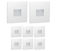 ledscom.de 8X LED stairlight/recessed wall Light FOW for Indoor and Outdoor use, Downlight, Square, 85 x 85 mm, Cool White
