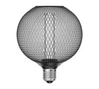 ledscom.de E27 LED Bulb, lamp, Metal cage Black, G120, Extra Warm White (1800 K), 4W, 220lm