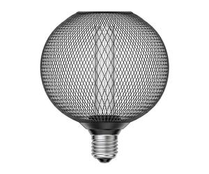 ledscom.de E27 LED Bulb, lamp, Metal cage Black, G120, Extra Warm White (1800 K), 4W, 220lm