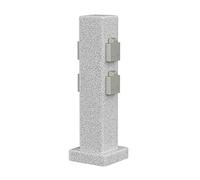 ledscom.de Garden Power Socket Column Stein-Optik POCK For Outdoor, Fourfold, Kunstharz, Angular, 39,5cm