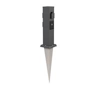ledscom.de Garden socket pillar Polly with ground spike for outdoors, 3-way, Smart Home, anthracite, square, 38cm