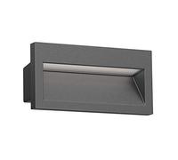 ledscom.de LED recessed wall Light NOLA, Downlight for Outdoors, IP54, Anthracite matt, 140 x 70mm, Cool White