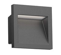 ledscom.de LED recessed wall Light NOLA, Downlight for Outdoors, IP54, Anthracite matt, 90 x 90mm, Warm White