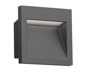ledscom.de LED recessed wall Light NOLA, Downlight for Outdoors, IP54, Anthracite matt, 90 x 90mm, Warm White