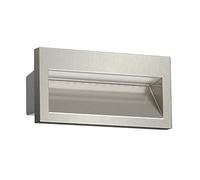 ledscom.de LED recessed wall Light NOLA, Downlight for Outdoors, IP54, Glossy Aluminium, 140 x 70mm, Warm White