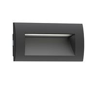 ledscom.de LED recessed Wall Light ZIBAL, Downlight for Outdoors, IP65, Black matt, 140 x 70mm, 3.3 W, 209lm, Warm White, recessed, Exterior Wall, House Wall, Terrace, Garden, Balcony, carport,