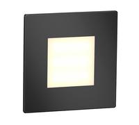 ledscom.de LED Staircase Light/recessed wall Light FEX for Indoors and Outdoors, Angular, Black, 85 x 85mm, Warm White