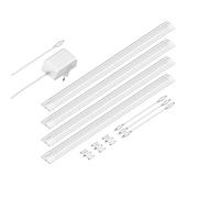 ledscom.de LED Under-Cabinet Light SIRIS White matt, Flat, 50cm Each, 531lm Each, Warm-White, Set of 4