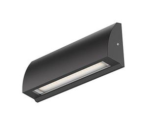 ledscom.de LED wall Light/Staircase Light SEGIN for Outdoors, IP54, Flat, Downlight, Black matt, Angular, 6.3 W, 630lm, Cool White