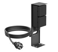 ledscom.de PIWI Garden Power Pole, 2 m Cable, IP44, 2-Way | Anthrazit für Garten, Terrasse und Außenbereich geeignet