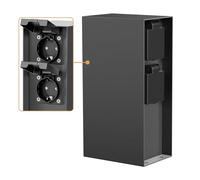 ledscom.de POMI Garden Socket Column for Outdoor Use, IP44, 4-Way, Anthracite, Square, 23 cm