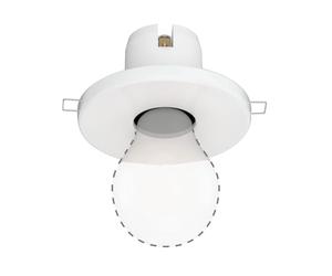 ledscom.de Recessed Ceiling Light Tela, Porcelain, White Glossy, Round, 99mm Ø, 1x E27 max. 60W