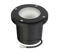 ledscom.de Recessed Floor Light BOFU for Outdoors, IP67, swivelling, Black, Round, 150mm Ø, 1x GU10 max. 15W, Frosted Glass