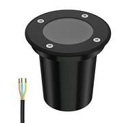 ledscom.de Recessed Floor Light BOLI for Outdoors, IP67, Black, Round, 108mm Ø, 1x GU10 max. 15W, Frosted