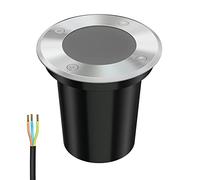 ledscom.de Recessed Floor Light BOLI for Outdoors, IP67, Stainless Steel, Round, 108mm Ø, 1x GU10 max. 15W, Frosted