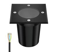 ledscom.de Recessed Floor Light RELI for Outdoor use, IP67, Black, Angular, 11 x 11cm, 1x GU10 max. 15W