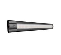 ledscom.de SIRIS LED Under-Cabinet Light, matt Black, Warm White, 2700 K, Flat, 30 cm, 368 lm, 4 W, 24 V DC, Switch, Atom Plug-in System, IP20, Mains Adaptor Required (not Included)