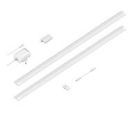 ledscom.de Smart LED Under-Cabinet Light SIRIS White matt, with WLAN Controller, Flat, Smart Home, Alexa-Enabled (Echo) 90cm Each, 963lm Each, Warm White, dimmable, Set of 2