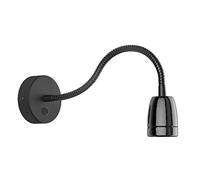 ledscom.de Wall lamp POZ, gooseneck, Switch, Porcelain, Steel, Black Glossy, Round, 1x E27 max. 300W