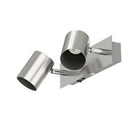 ledscom.de Wall lamp WAIKA, 2-Light, Switch, Stainless Steel matt, Angular, 2X GU10 max. 60W
