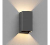 ledscom.de Wall Light CUBEL for Outdoors, Anthracite, IP65, up & Downlight, Rectangular, incl. LED lamp, 4.1 W, 501lm, Warm White