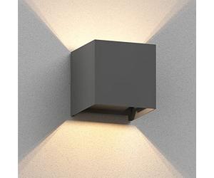 ledscom.de Wall Light CUBEL for Outdoors, IP65, up/Downlight, Anthracite matt, Square, 1x G9 max. 10W