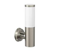 ledscom.de Wall Light PORU for Outdoors, IP44, Stainless Steel, Stainless Steel matt, Round, 1x E27 max. 40W