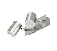 ledscom.de Wall Light WAIKA, Two-Flame, with Switch, matt Chrome, incl. LED GU10 Lamps 450lm Warm White Each