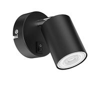 ledscom.de Wall spot WAIKA, Single-Flame, with Switch, GU10, Black matt, incl. GU10 LED lamp (Warm White, 5.4W, 510lm, 45°)