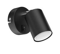 ledscom.de Wall spot WAIKA, Single-lamp, with Switch, GU10, Black matt, incl. 630lm LED GU10 lamp, Warm-White