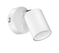 ledscom.de Wall spot WAIKA, Single-lamp, with Switch, GU10, White matt, incl. 450lm LED GU10 lamp, Warm-White