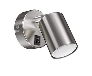 ledscom.de Wall spot WAIKA, Single Light, with Switch, GU10, Chrome matt, in U10 LED lamp (Warm White, 6,826W, 630lm, 100°)