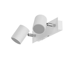ledscom.de Wall spot WAIKA, Two-Light, with Switch, White matt + GU10 LED Lamps 3-Step dimming: Each max. 500lm Warm White