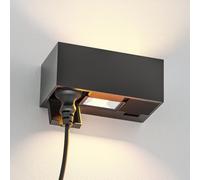 ledscom.de WAST Wall Socket for Outdoor Use, IP44, 2-Way, Anthracite, with LED Up & Downlight, 791 lm, Warm White