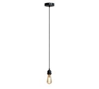 LEDSone 1 Pack Black Ceiling Pendant Light Fitting Metal E27 Lamp Holder with 95cm Cable Adjustable Ceiling Rose Light Fitting Hanging Ceiling Lights for Living Room, Bedroom, Kitchen with Bulb