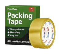 LEDSone 1 Roll Packing Tape Yellow Professional Heavy Duty Parcel Tape 48mm Wide 50m Long Roll Secure Box Sealing Strong Polypropylene Adhesive For Moving Storage Shipping UK Packaging Essentials