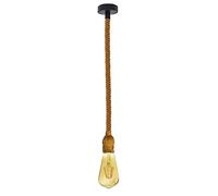 LEDSone 1 Way Retro Hemp Rope Pendant Ceiling Lighting E27 Fitting Suspended Kit Vintage Hanging Lamp with 1m Adjustable Cable Kit for Living Room, Bedroom, Bar, Restaurant, Loft Industrial Lighting
