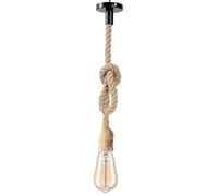 LEDSone 1 Way Retro Hemp Rope Pendant Ceiling Lighting E27 Fitting Suspended Kit Vintage Hanging Lamp with 1m Adjustable Cable Kit for Living Room, Bedroom, Bar, Restaurant, Loft Industrial Lighting