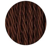 LEDSone 10 Meter / 32.8FT Braided Cable, 3 Core Electrical Cables, Vintage Braided Flex Cable Twisted Fabric Electrical Wire for DIY Industrial Pendant Lights or Other Appliances - Dark Brown