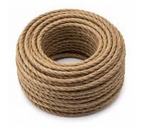 LEDSone 10 Meter Vintage 3 Core Hemp colour Twisted Electric Cable Fabric Covered Wire Italian Braided 10 mm Electrical Cable Flexible Wire for Lighting Other Appliances