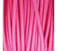 LEDSone 10 Meter Vintage 3 Core Round Electrical Cable Fabric Covered Wire Italian Braided 0.75mm Braided Lamp Wire Twin and Earth Cord PVC Flexible Wire for Lighting Other Appliances (Rose Pink)
