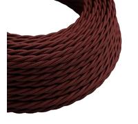 LEDSone 10 Meters/32.8FT Burgundy Braided Cable, 2 Core Electrical Cable, Vintage Braided Flex Cable Twisted Fabric Electrical Wire for DIY Lamps Industrial Pendant Lights Lighting Appliances