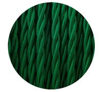 LEDSone 10 Meters / 32.8FT Green Braided Cable 3 Core Electrical Cable - Vintage Braided Flex Twisted Fabric Electrical Wire for Lighting Appliances