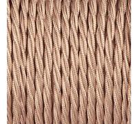 LEDSone 10 Meters/32.8FT Rose Gold Braided Cable, 2 Core Electrical Cable, Vintage Braided Flex Cable Twisted Fabric Electrical Wire for DIY Lamps Industrial Pendant Lights Lighting Appliances