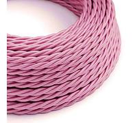 LEDSone 10 Meters/32.8FT Shiny Pink Braided Cable, 2 Core Electrical Vintage Braided Flex Twisted Fabric Electrical Wire for DIY Lamps Industrial Pendant Lights Lighting Appliances