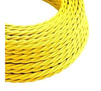 LEDSone 10 Meters/32.8FT Yellow Braided Cable, 2 Core Vintage Braided Flex Twisted Fabric Electrical Wire for DIY Lamps Industrial Pendant Lights Lighting Appliances
