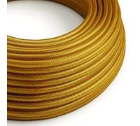 LEDSone 10 Meters Gold Vintage Colour Braided Flexible Cable, 3 Core Round Fabric Electrical Cable Wire for Multiple uses in Lamps, Old Antique Lamp, Pendants Lights, Other Appliances